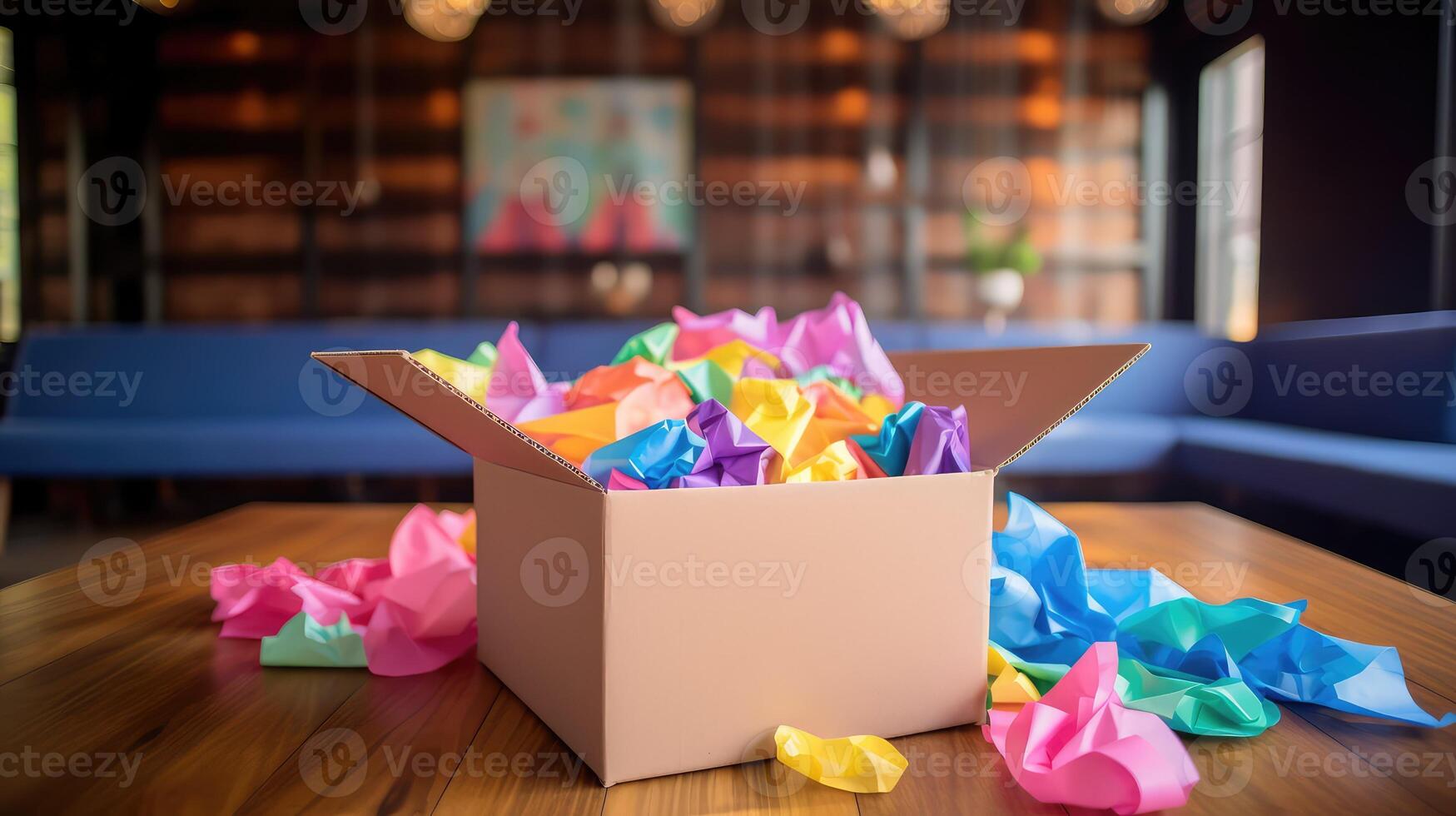 colorful inside a box photo