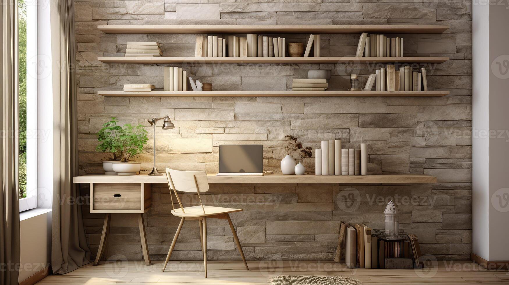 accent office stone wall photo