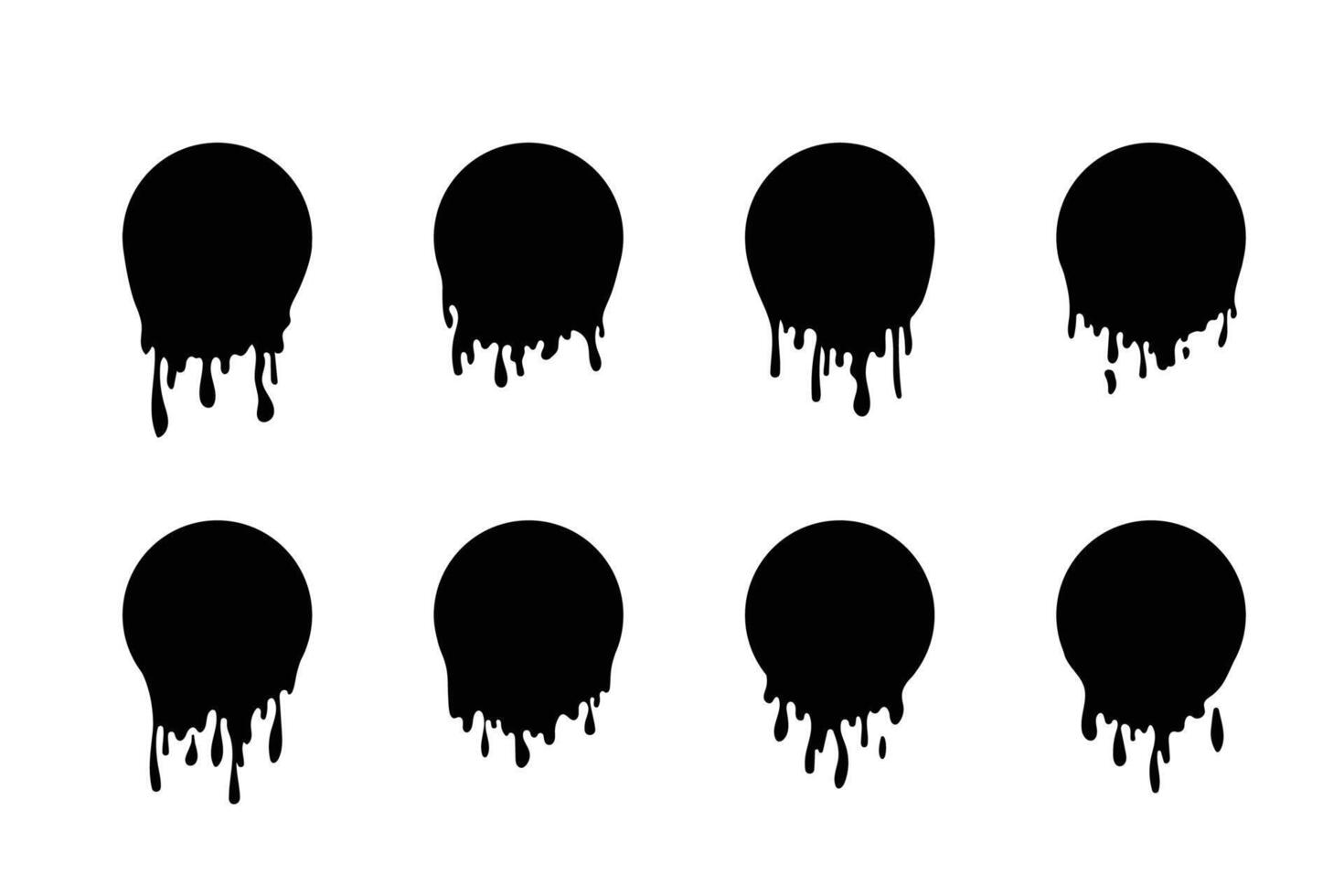 Black melting drops Flowing liquid Dripping liquid of black or black color vector