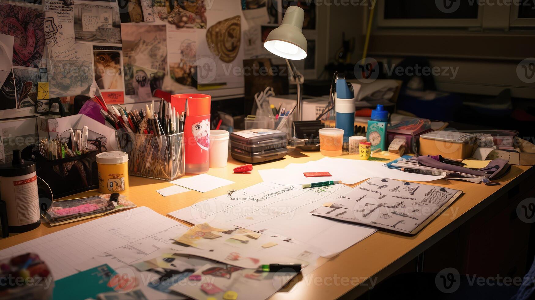 textbooks draft table photo