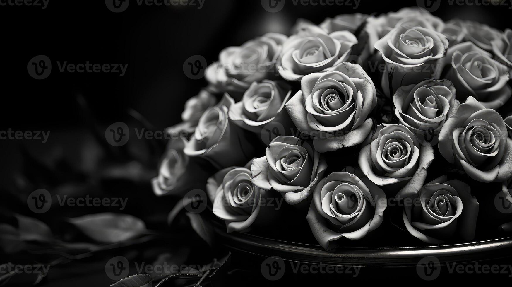 lighting roses black and white photo