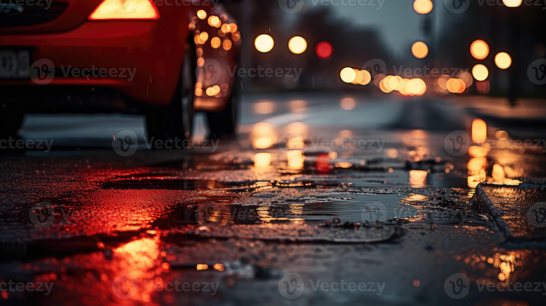 reflection red stoplight photo