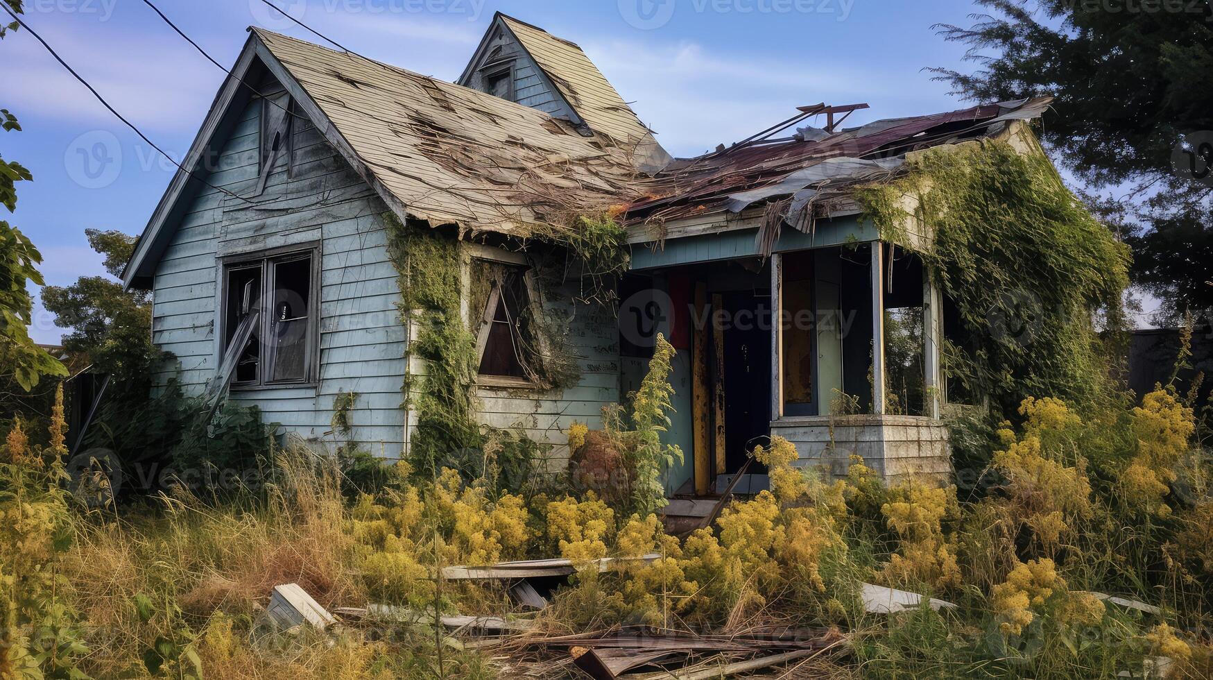 neglect run down houses photo