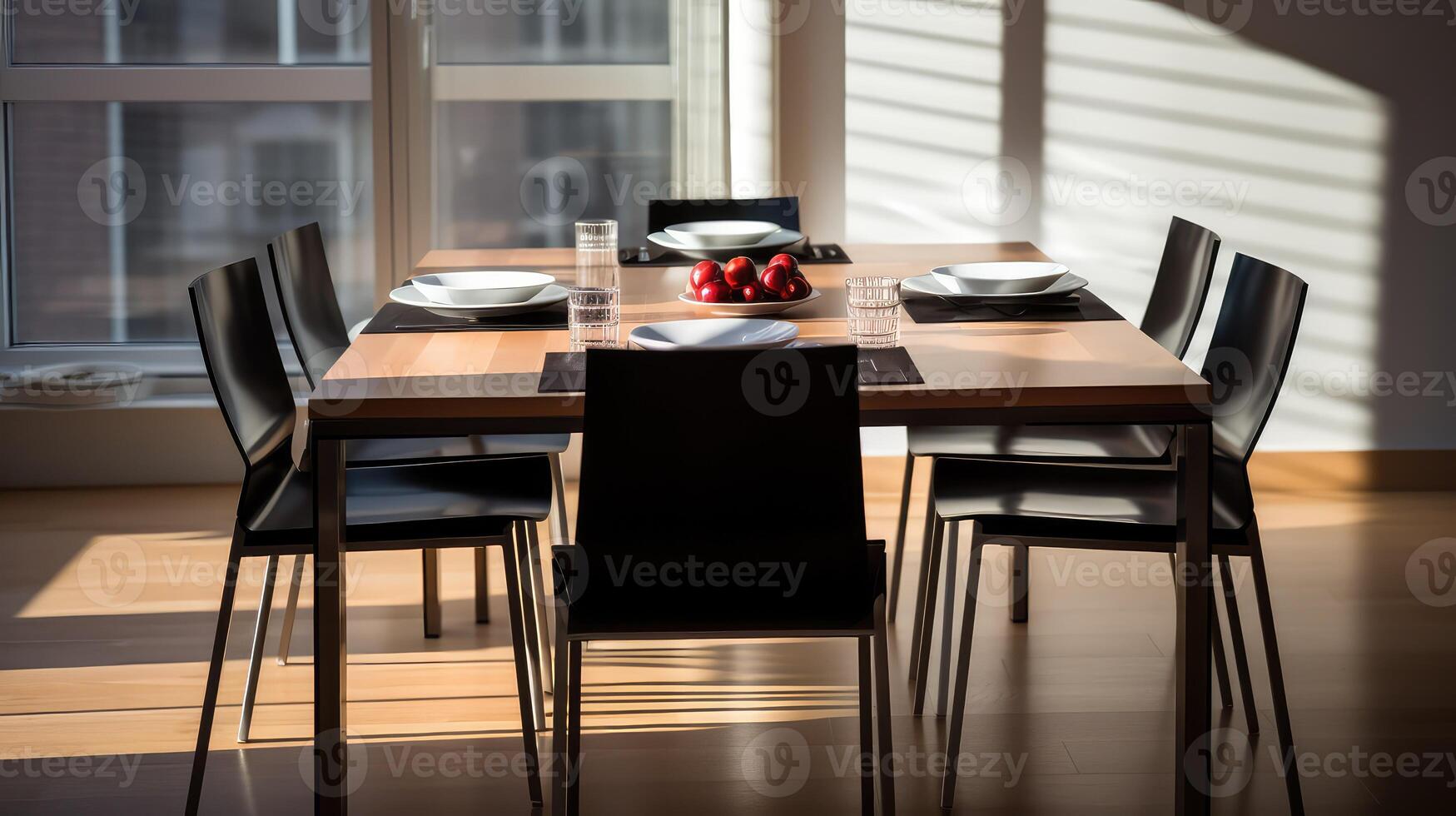 minimalist empty dining table photo