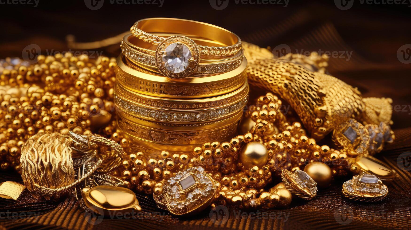 necklaces pile of gold photo