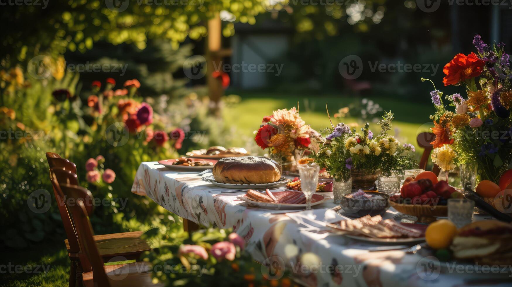 rustic feast table photo