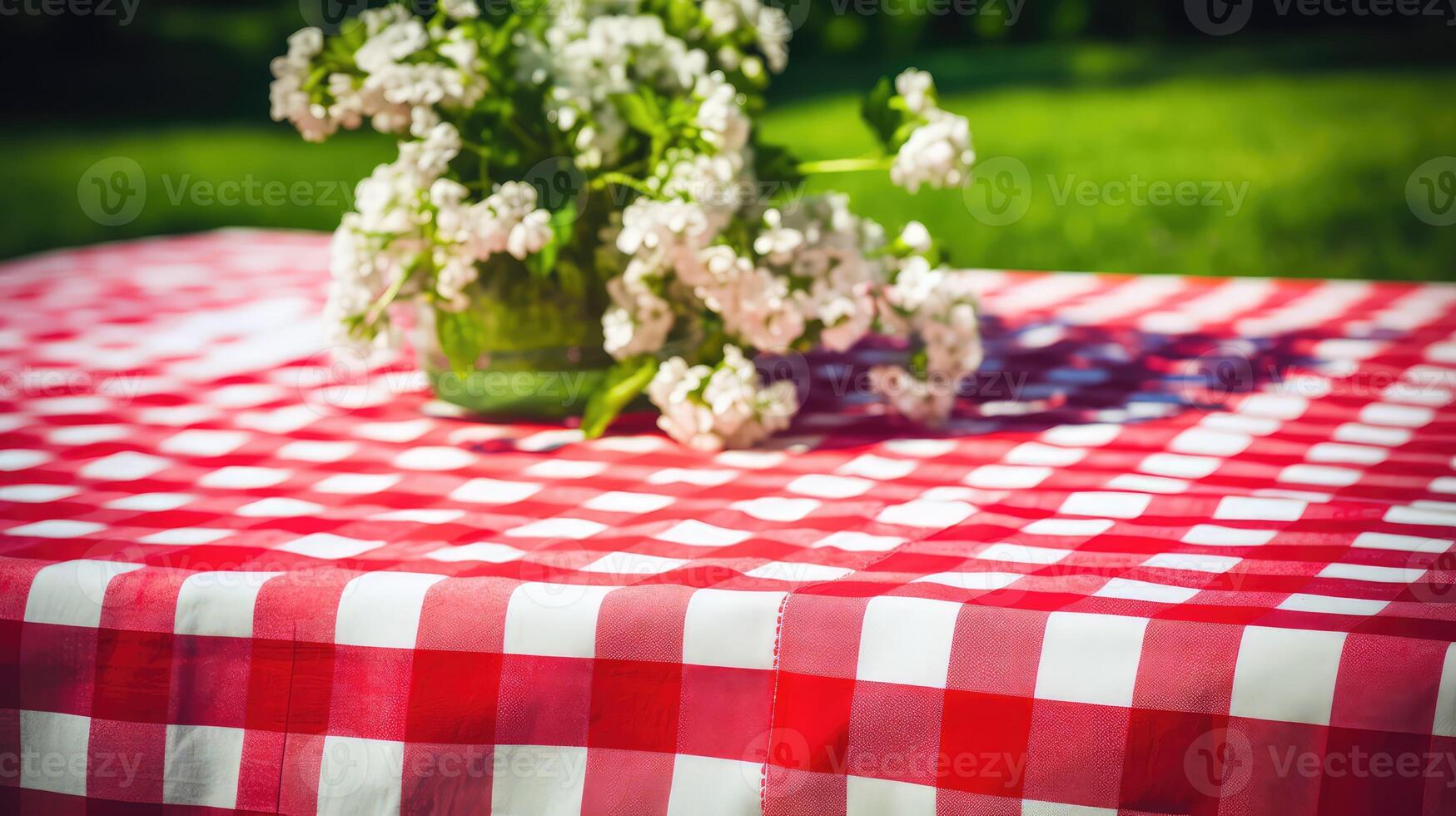 picnic red and white gingham photo
