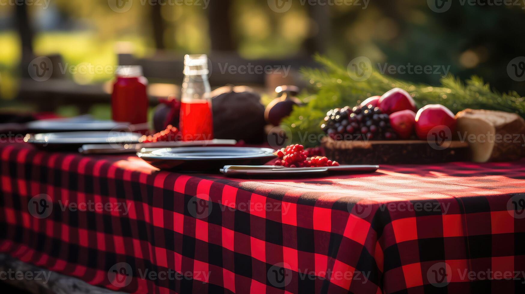 tablecloth red and black plaid background photo