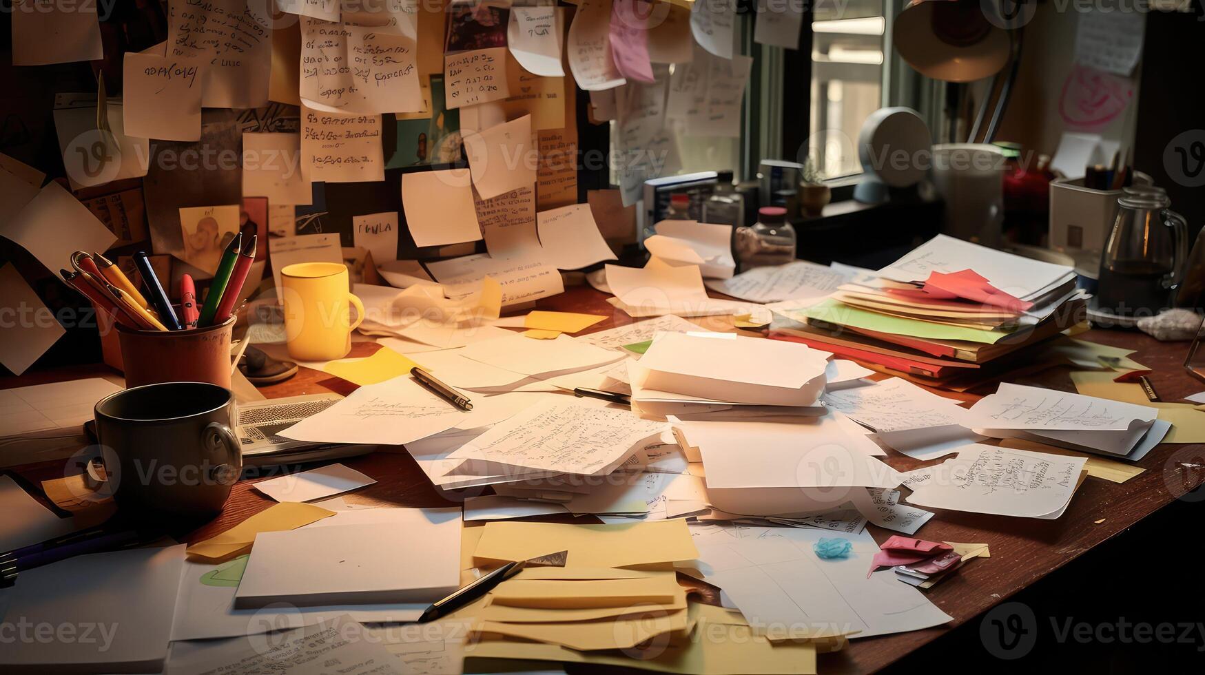 brinstorming papers on a desk photo