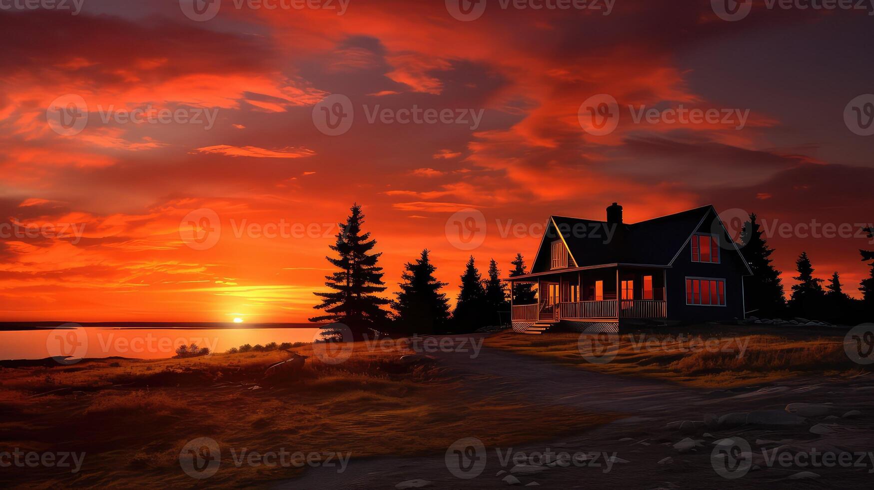 contrast house evening photo