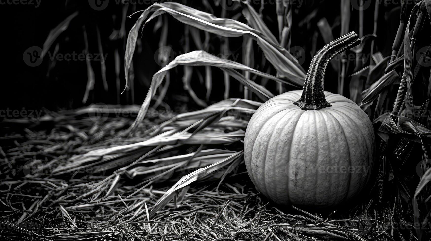 contrast pumpkin black and white photo