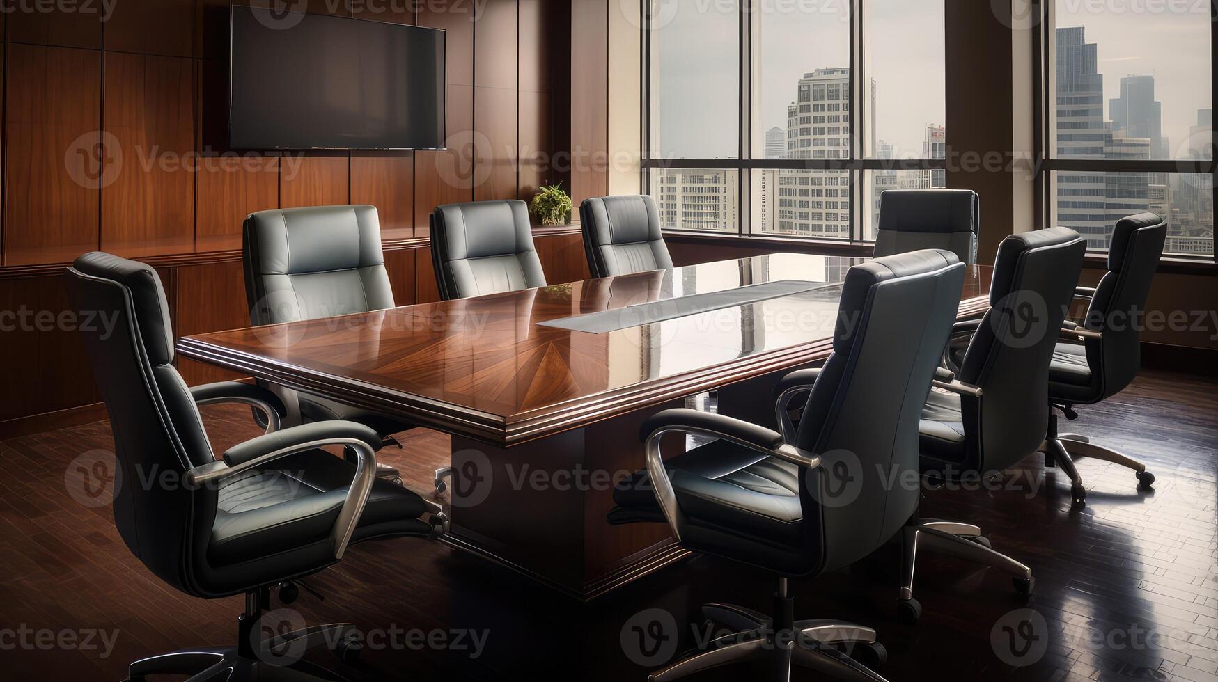 polished board room table photo