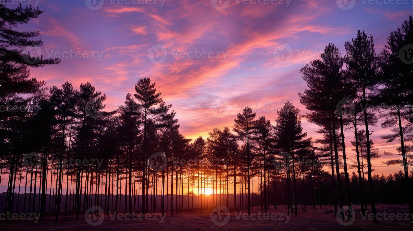 sky trees horizon photo