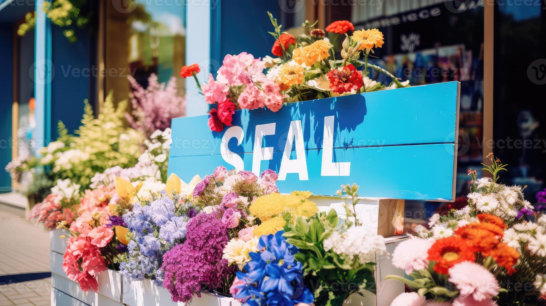 store summer sale blue photo