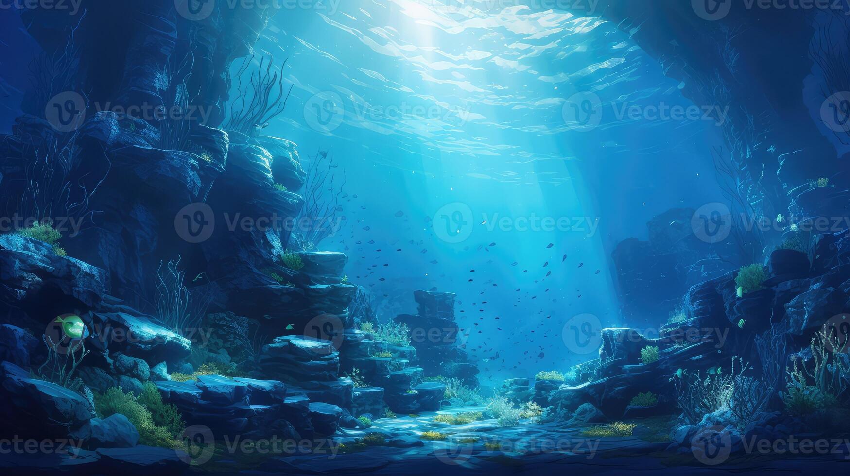 serene blue digital photo