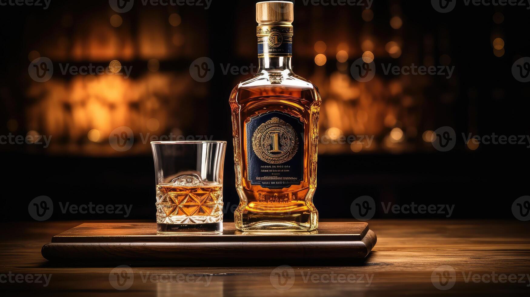 bourbon bottle of liquor photo