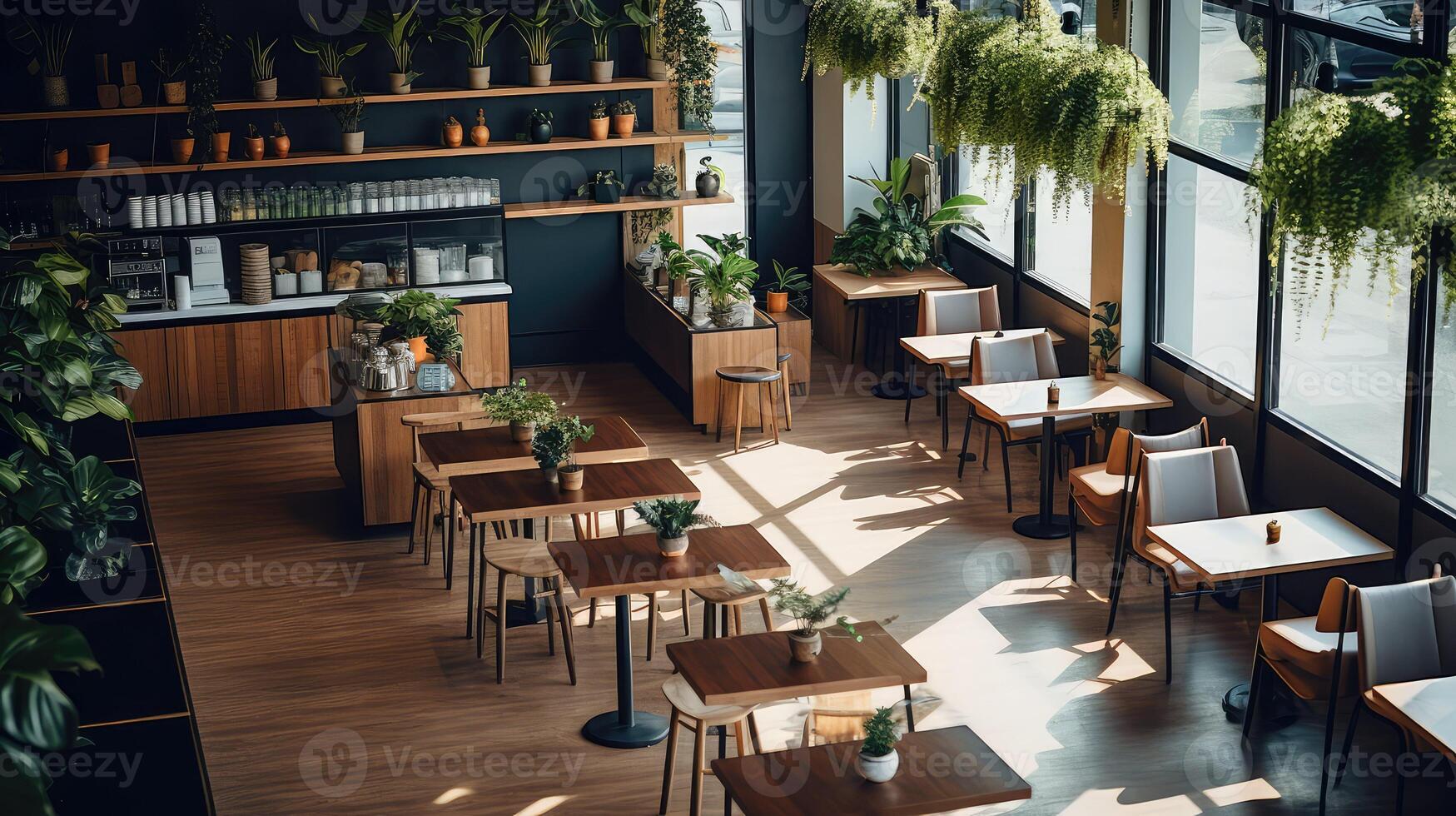 trendy coffee overhead photo