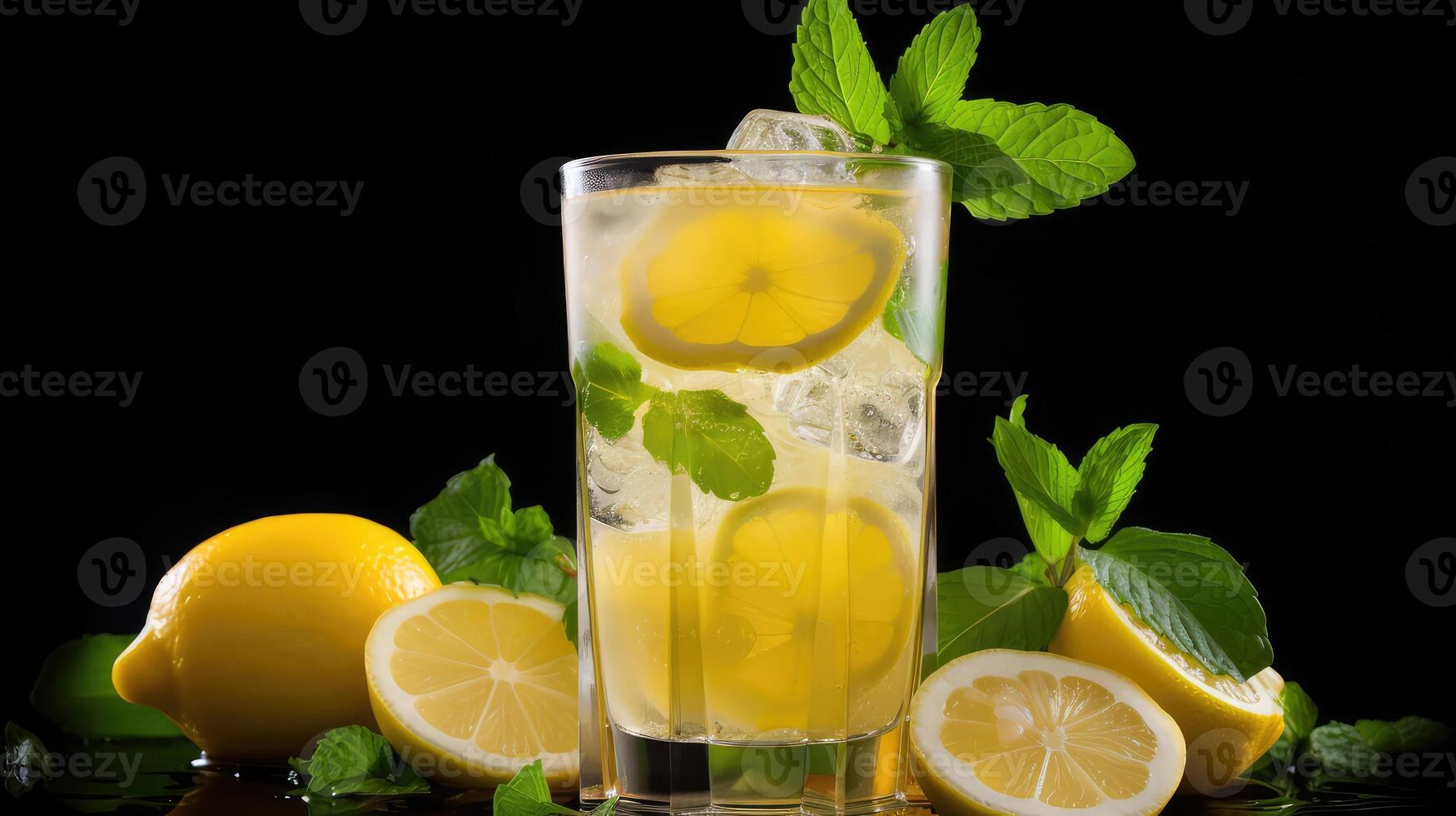 refreshg drink in glass photo
