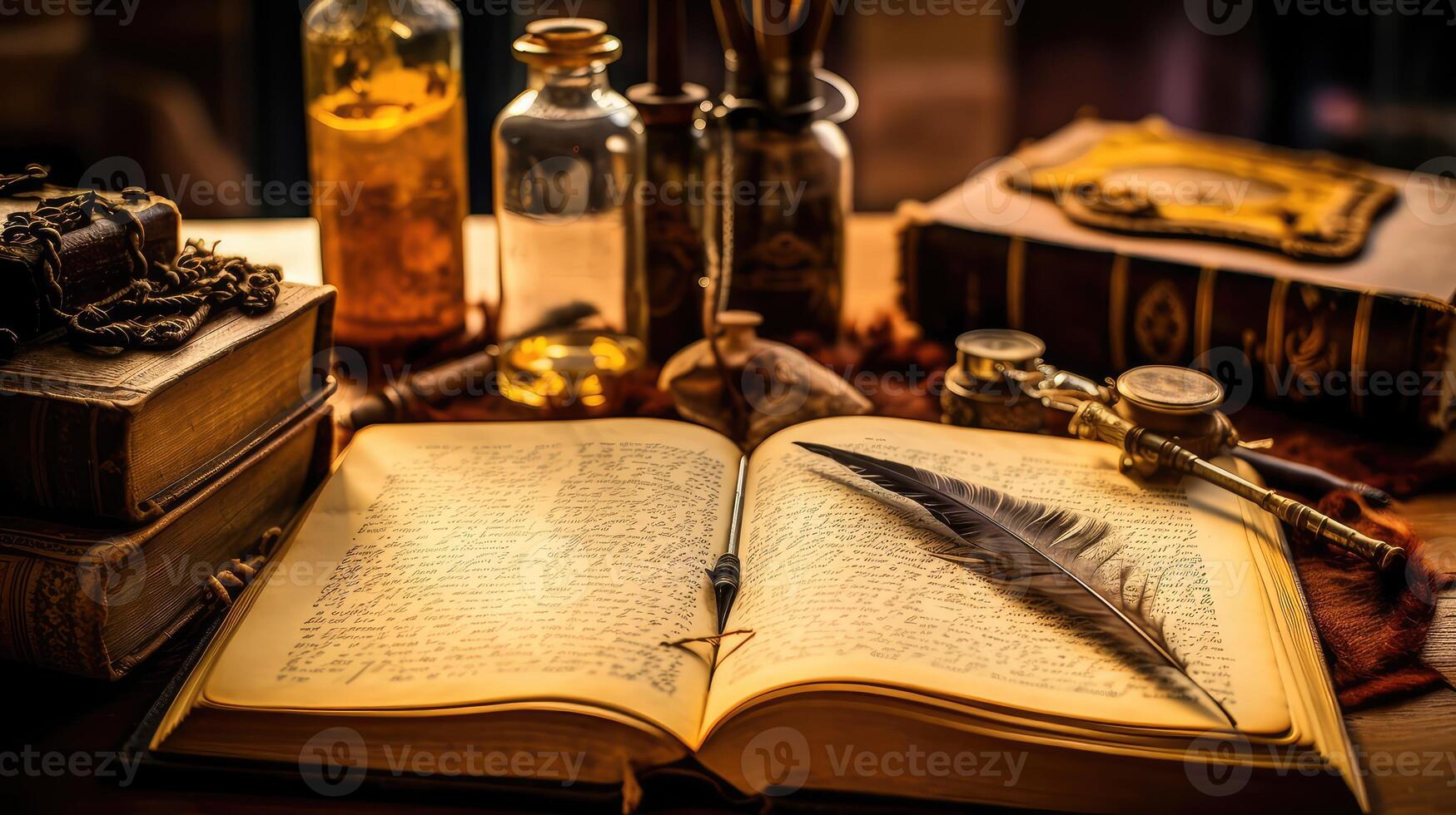 vintage old open book photo