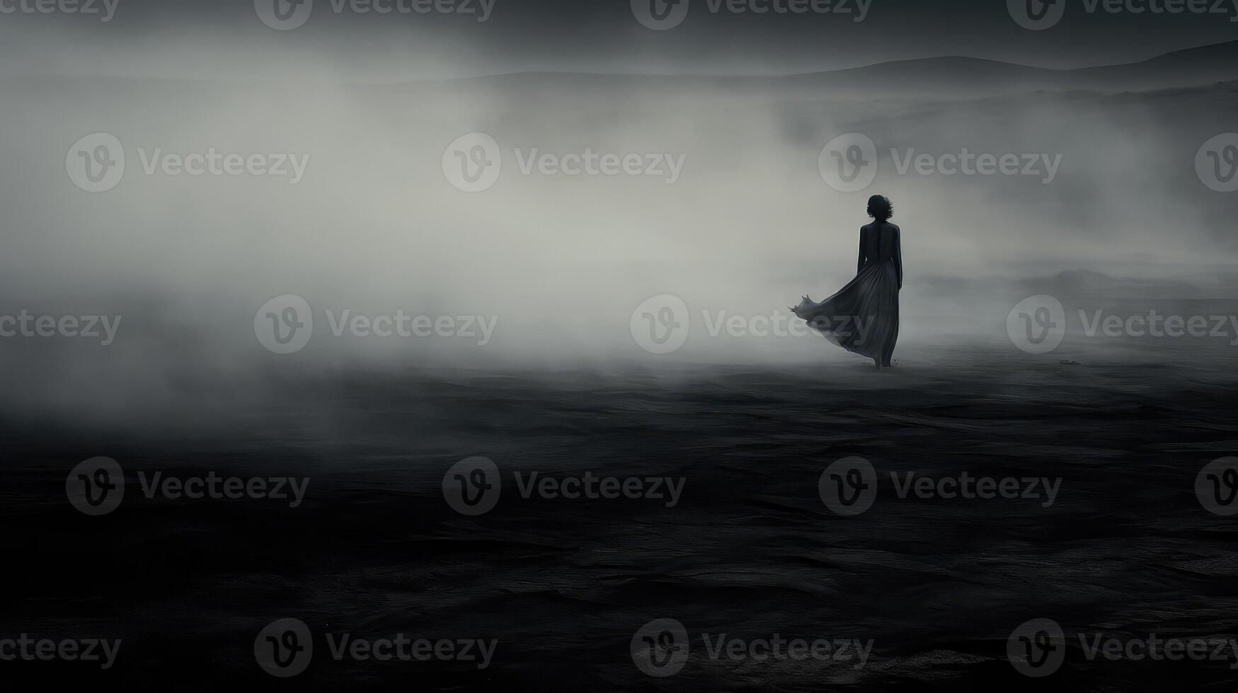 mystery black fog background photo