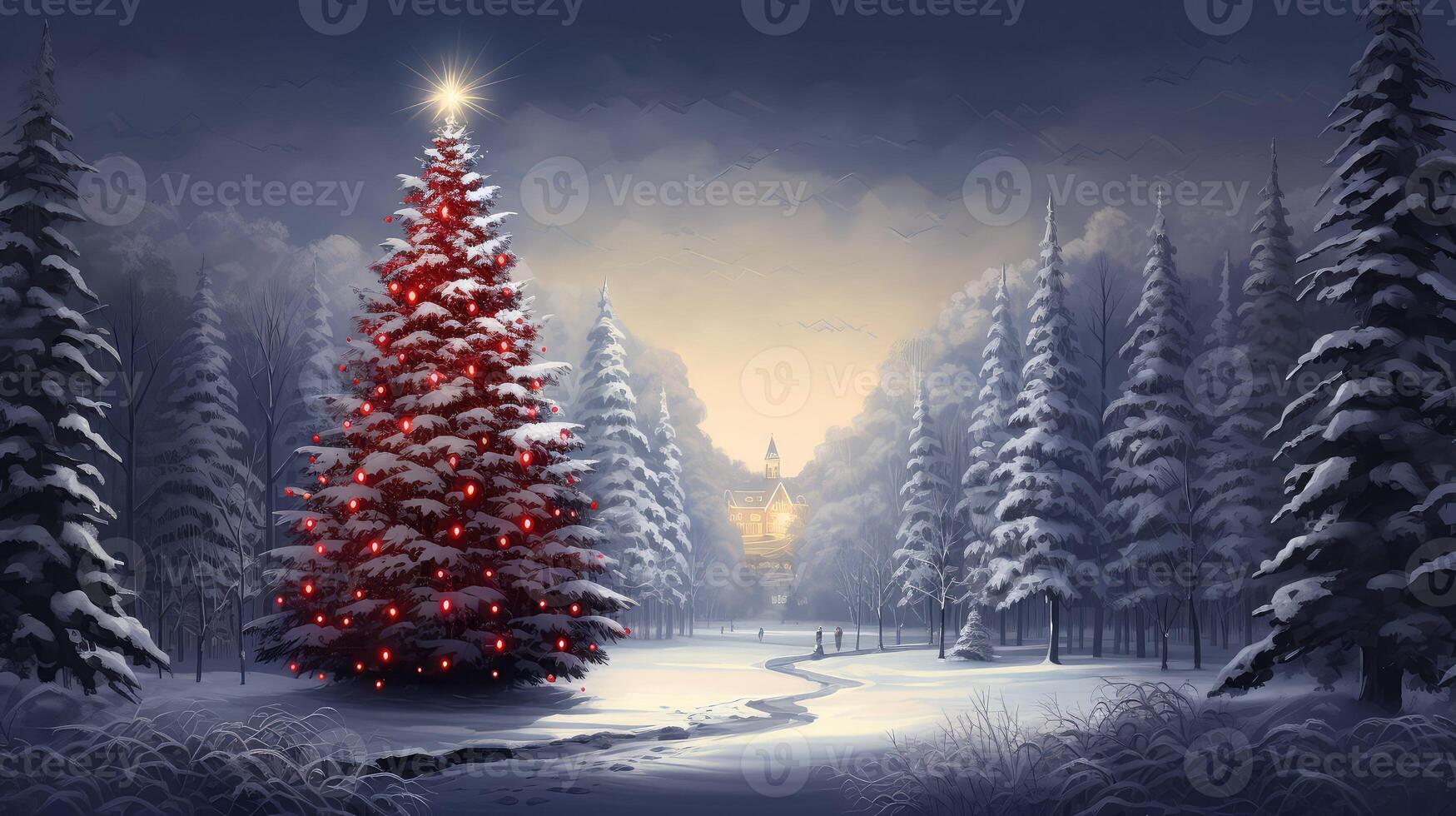 winter christmas tree illustrations photo