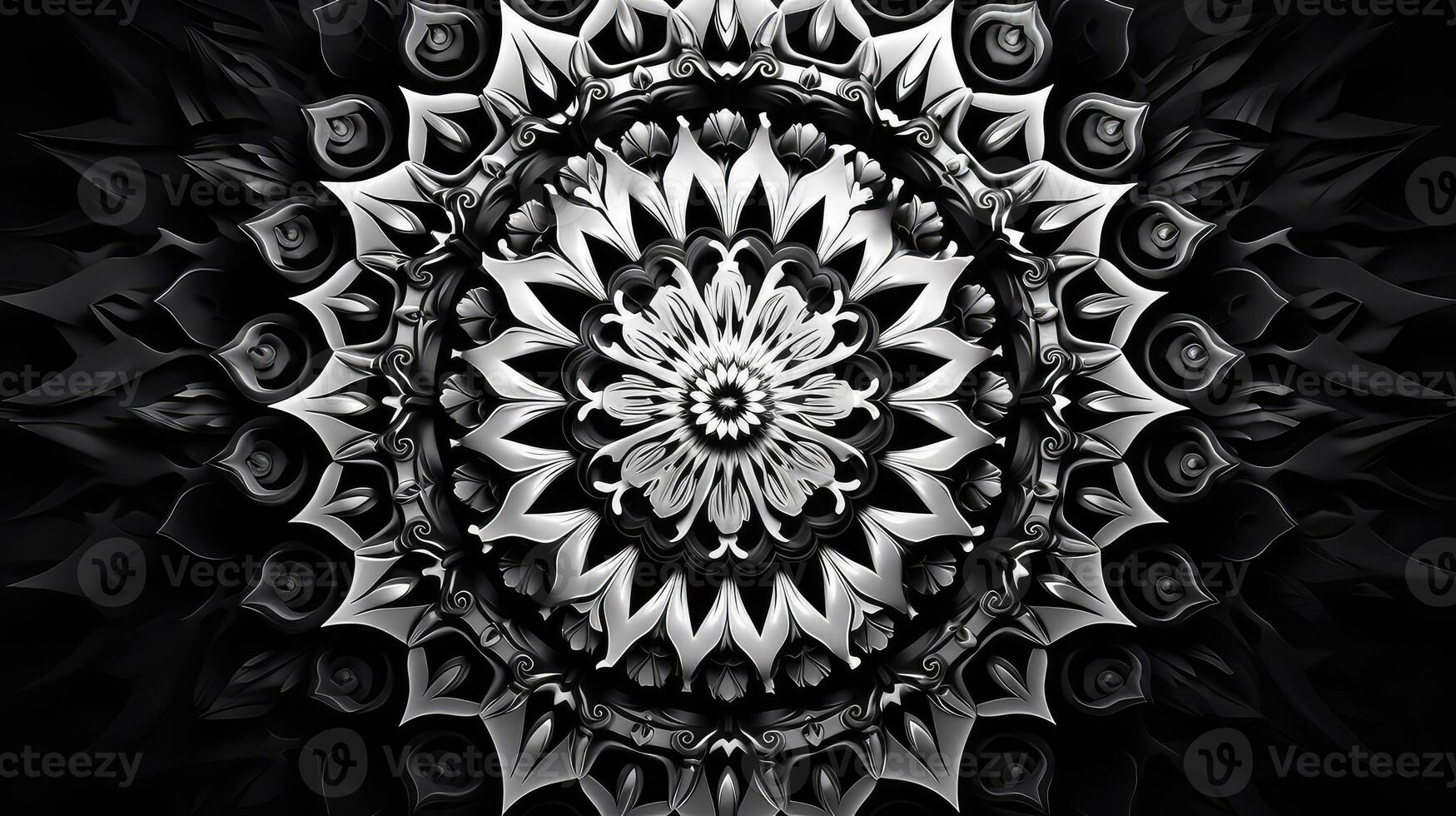 patterns mandala black and white photo