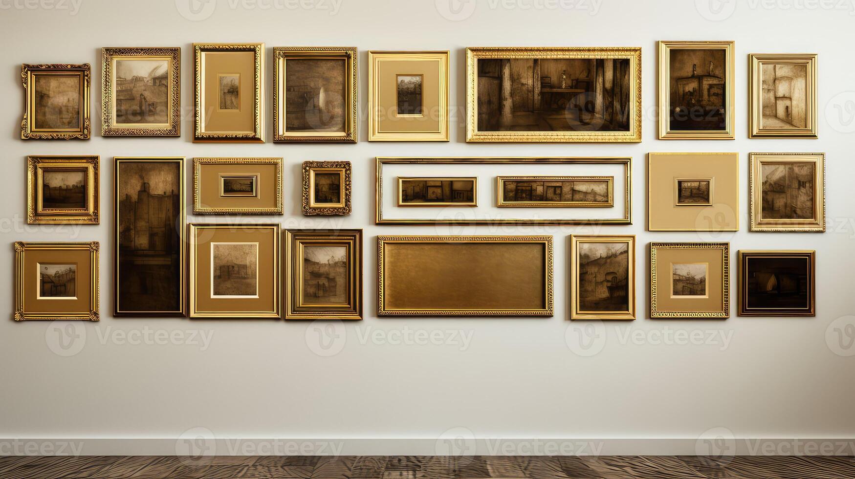 wall gold frames photo