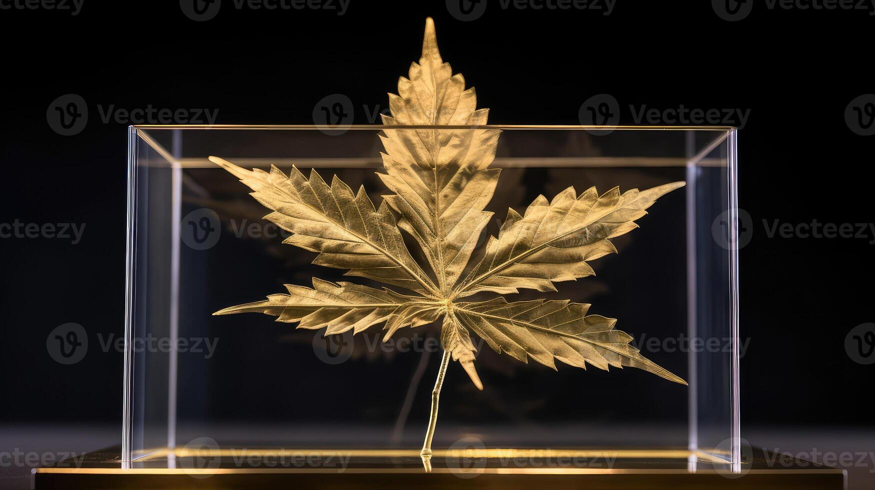 stunning gold cannabis leaf photo