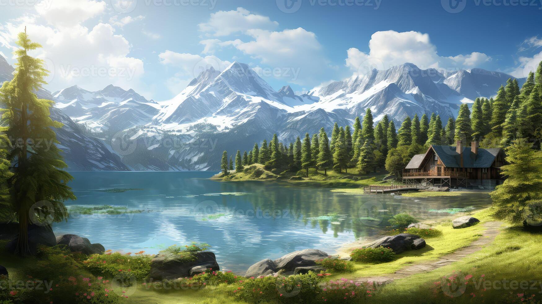 serene holiday blue photo
