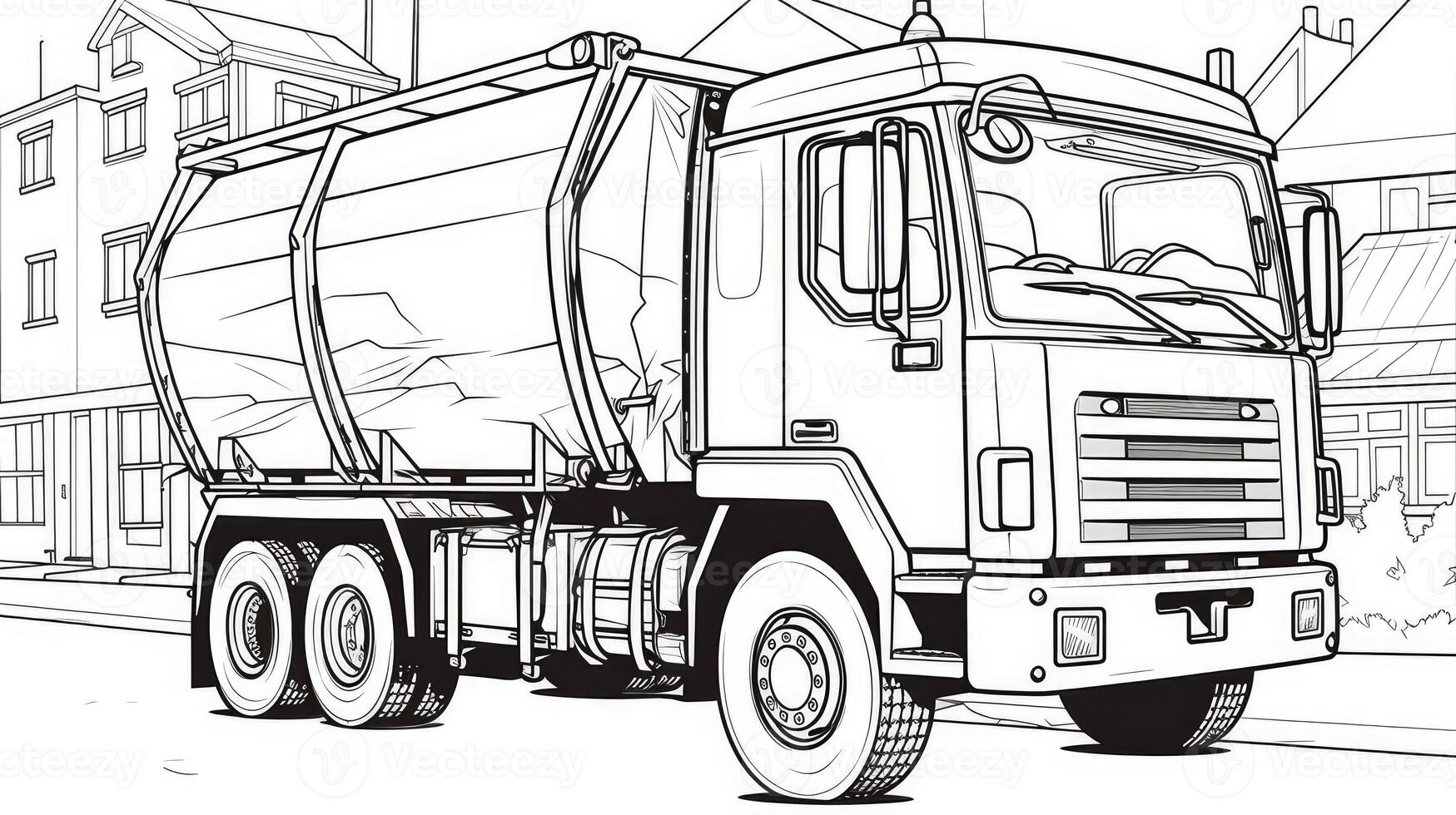 compartments garbage truck coloring book photo