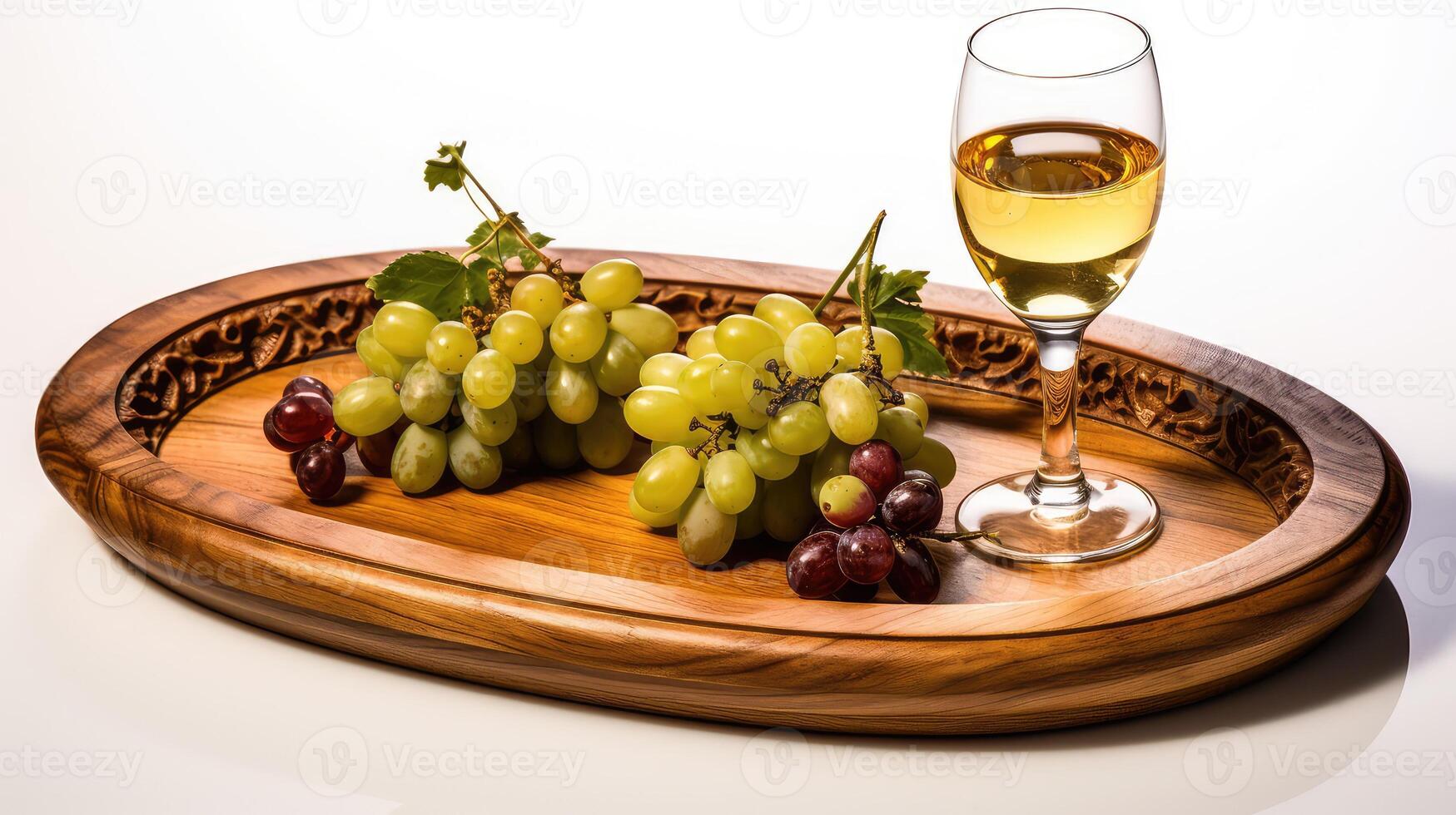 tray wood oval photo