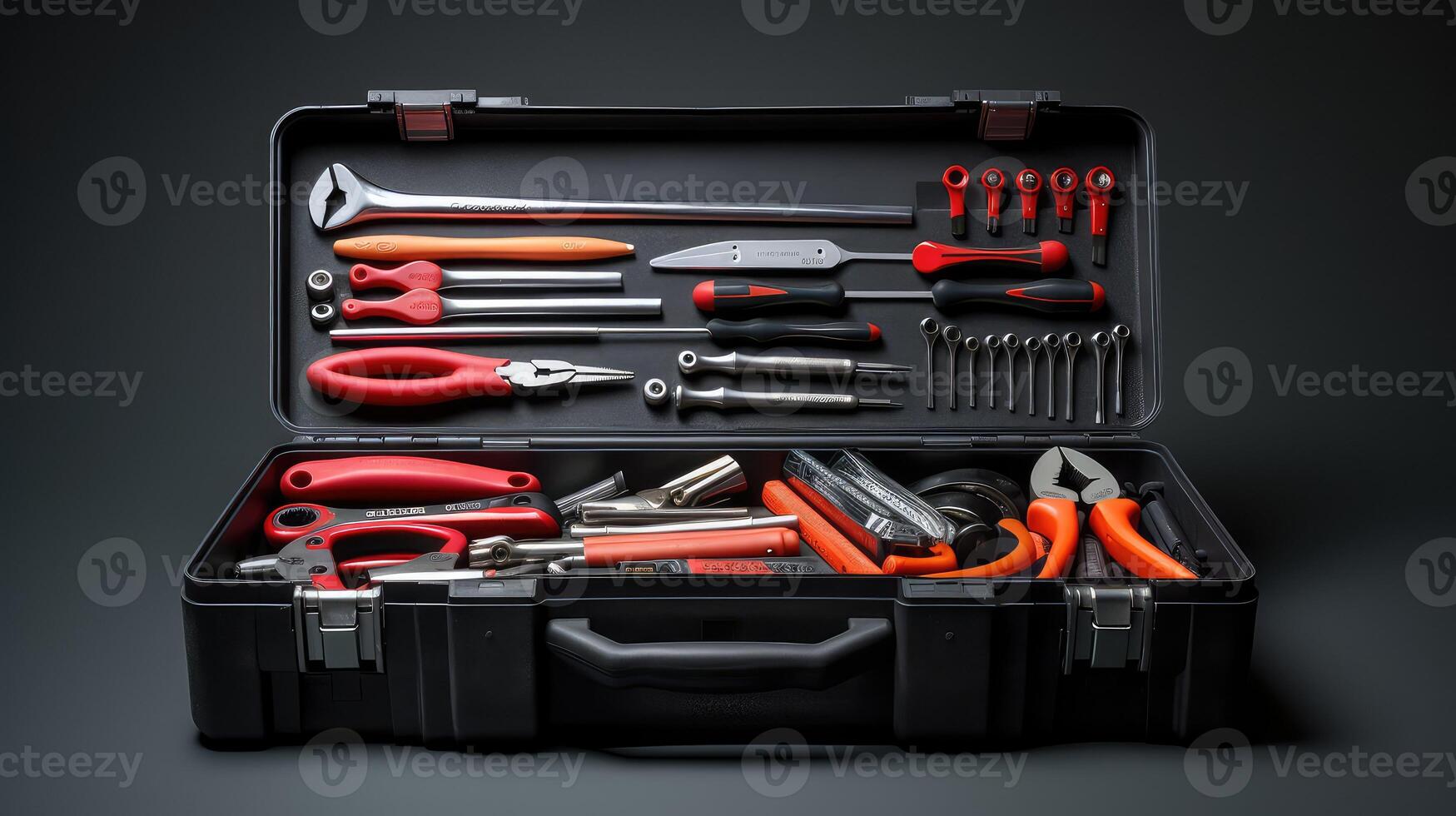 plastic tool box isolated photo