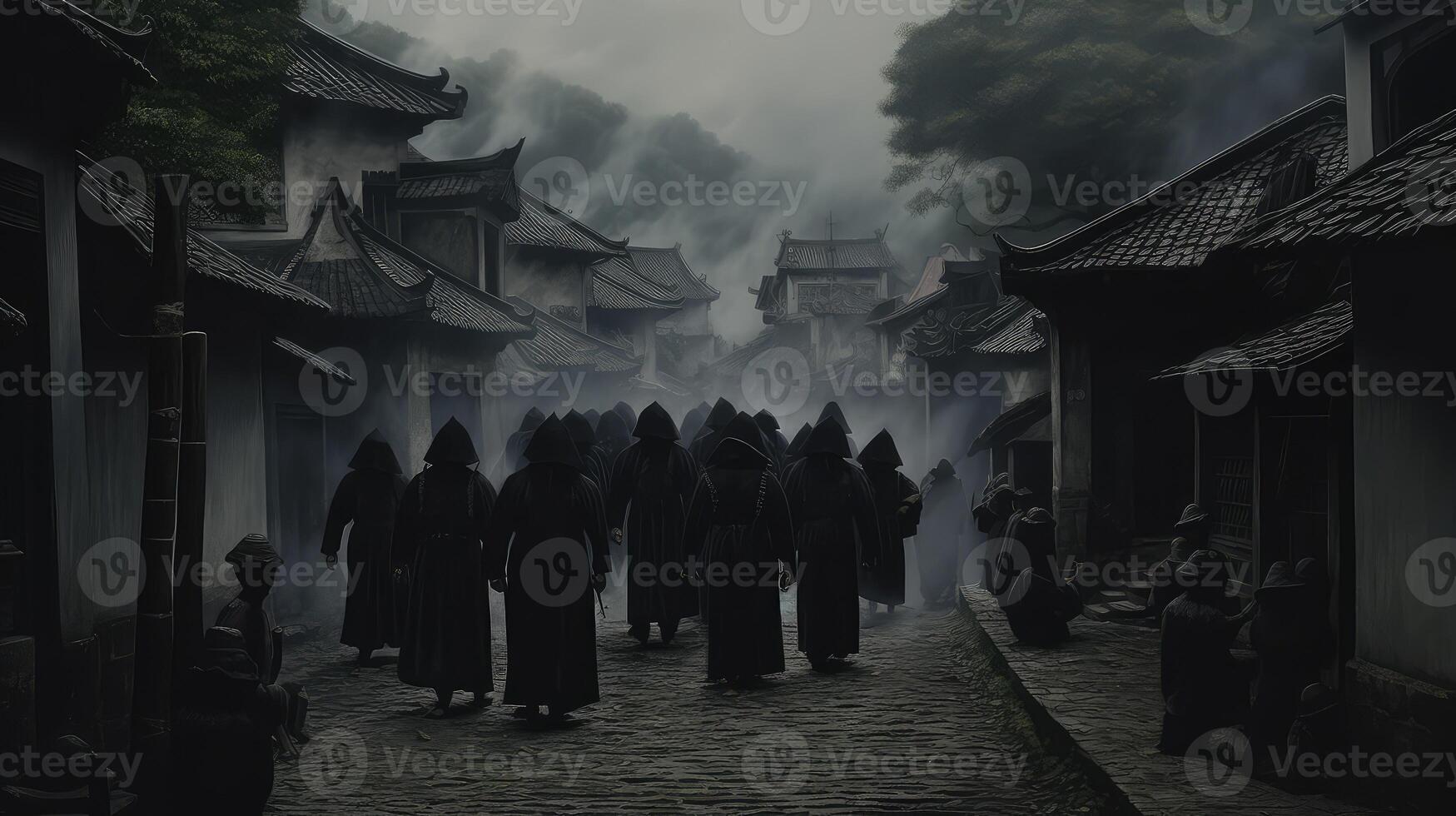 casket black robes photo