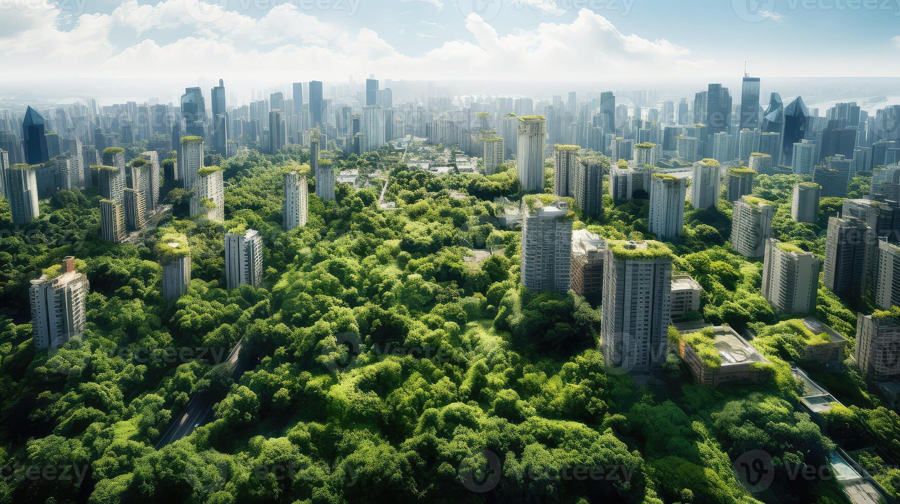 jungle top view of trees photo
