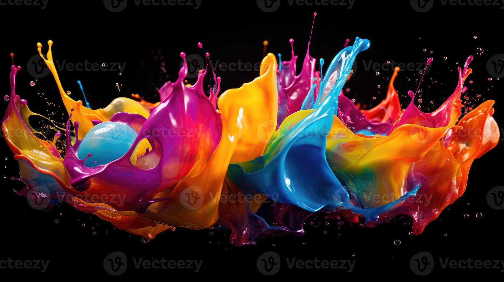 ful water splash color photo