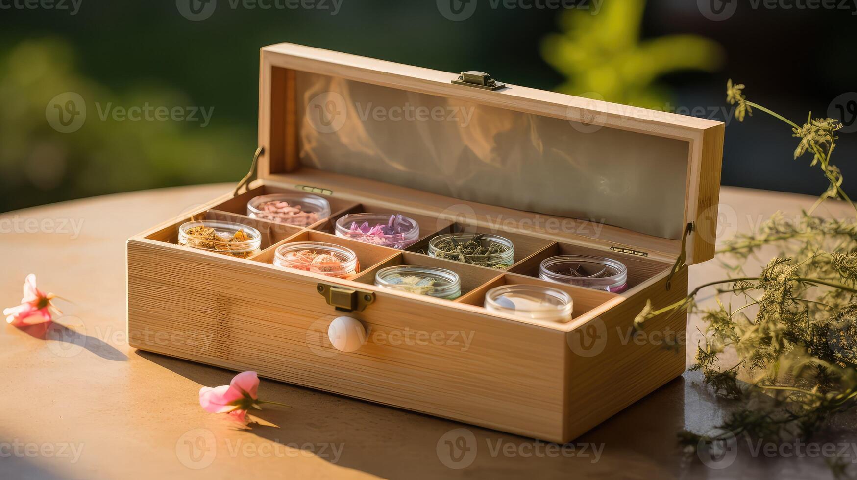 storage bamboo tea box photo