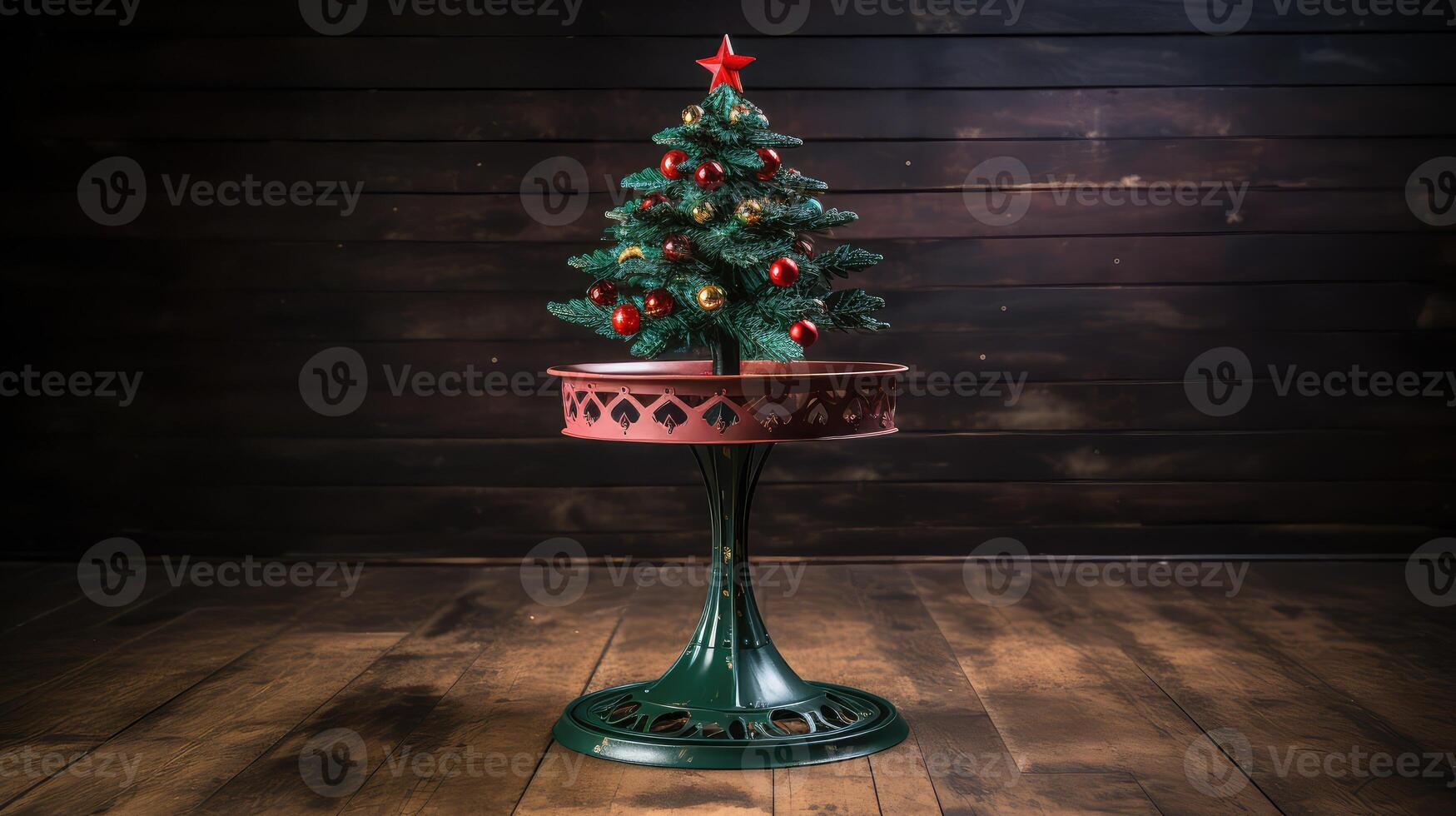 red christmas tree stand photo
