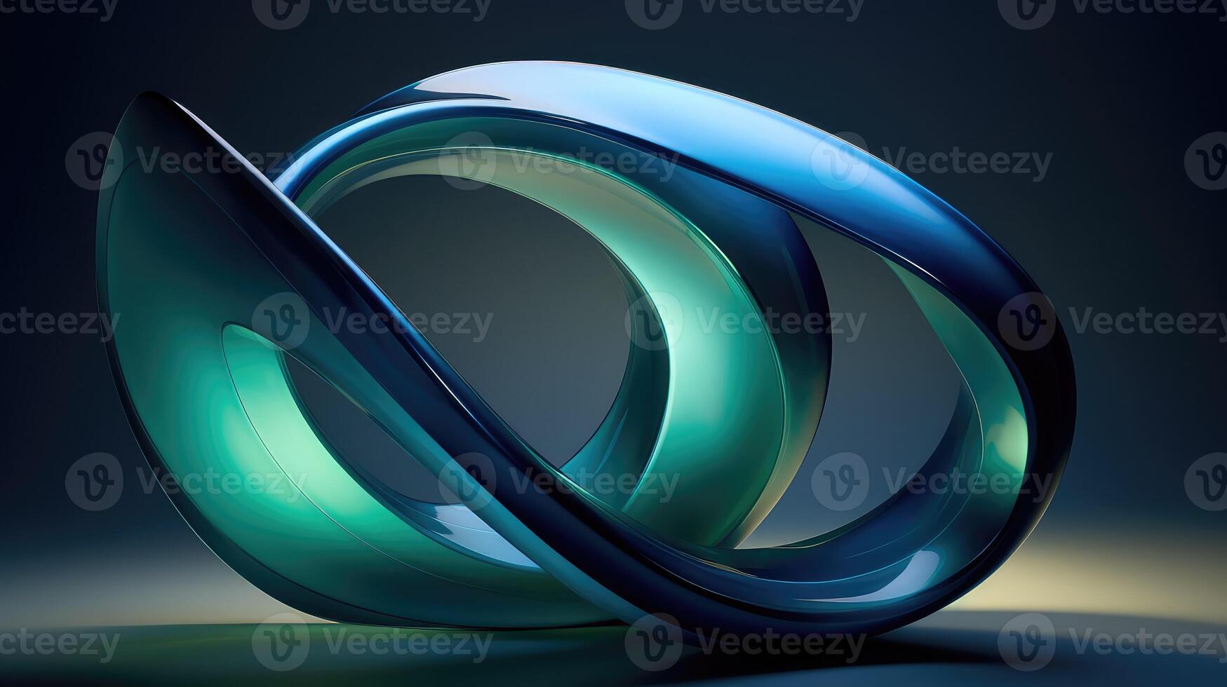 curved abstract blue and green photo