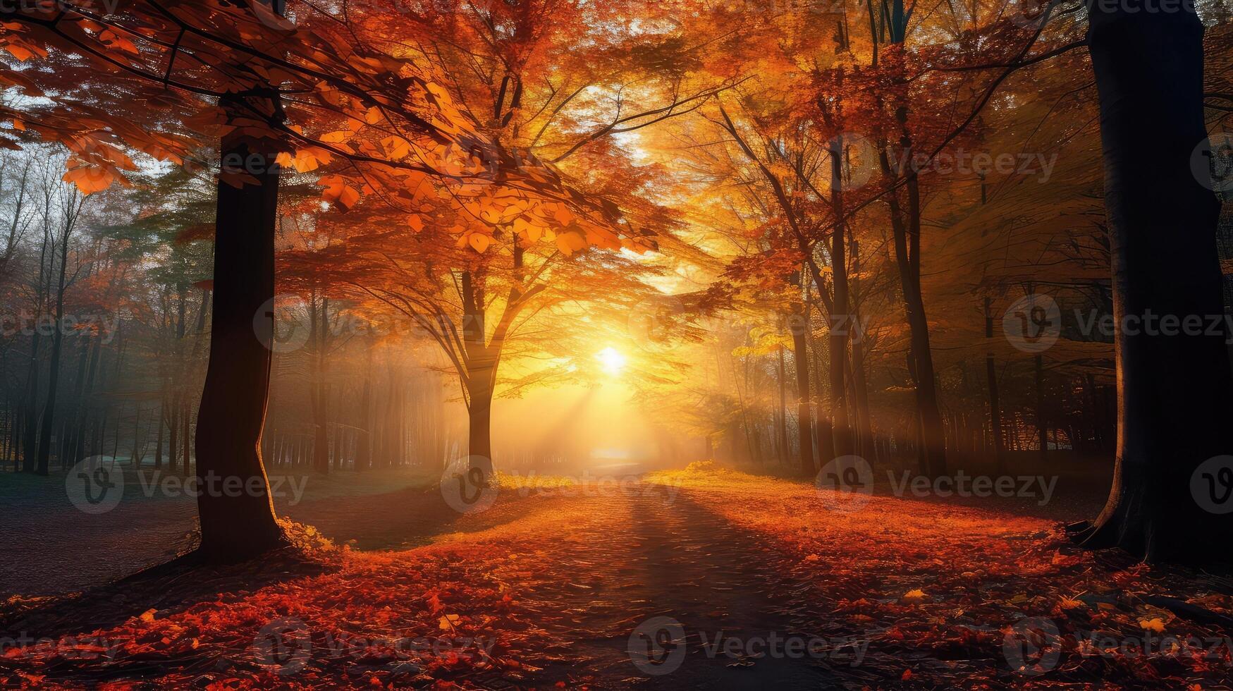 forest fall leaves wallpaper photo