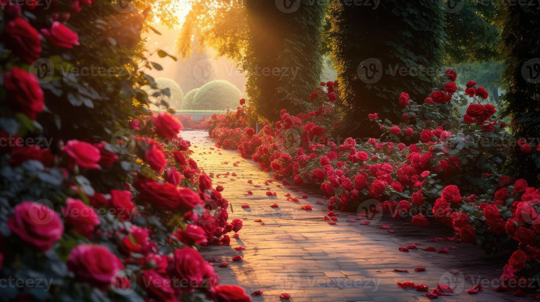 petals red rose border photo