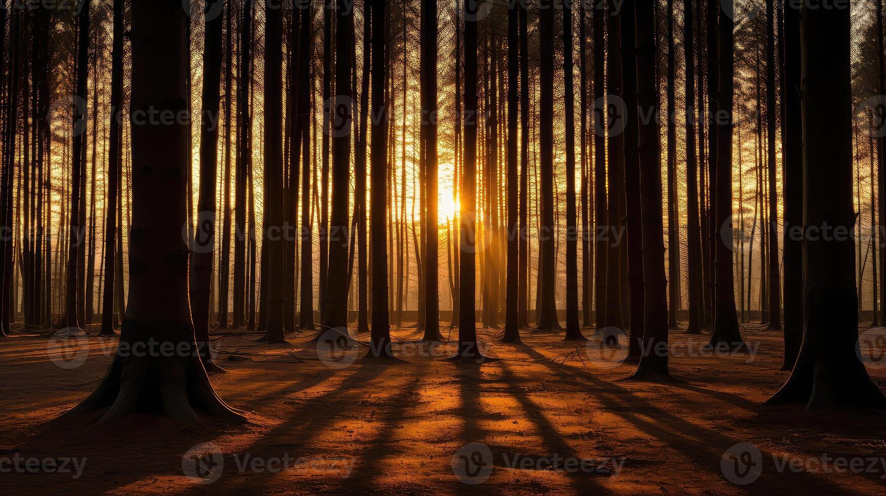 dusk forest trees silhouette photo
