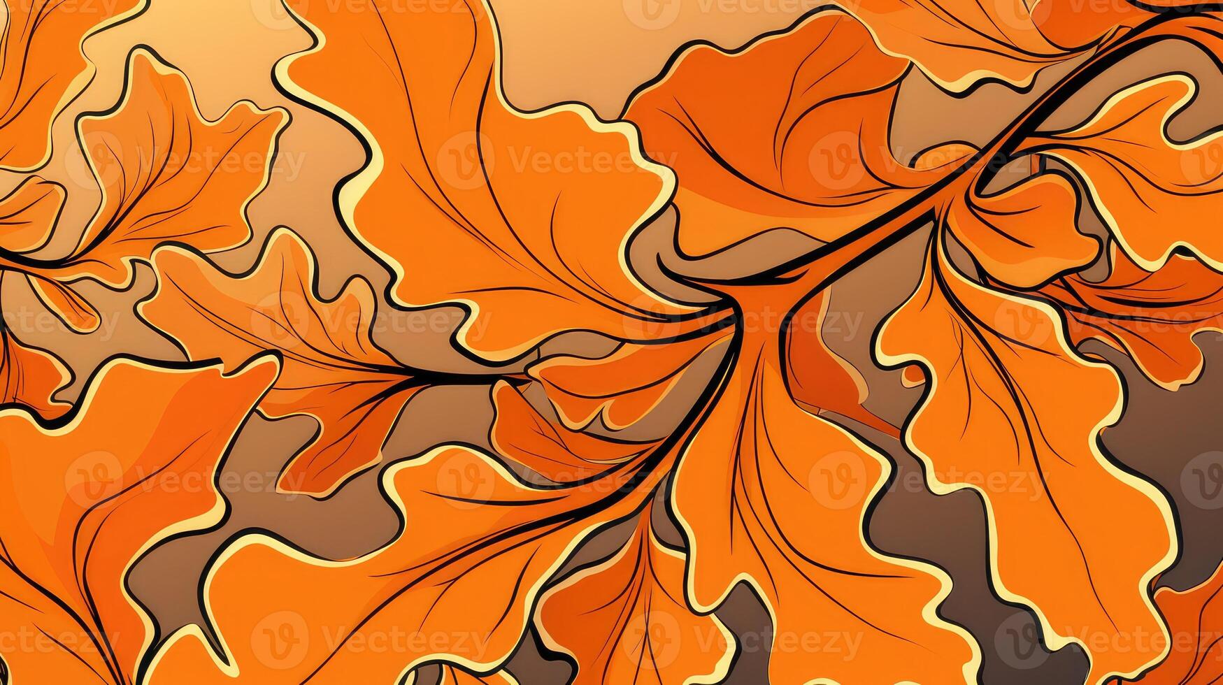 design oak leaf line drawing photo