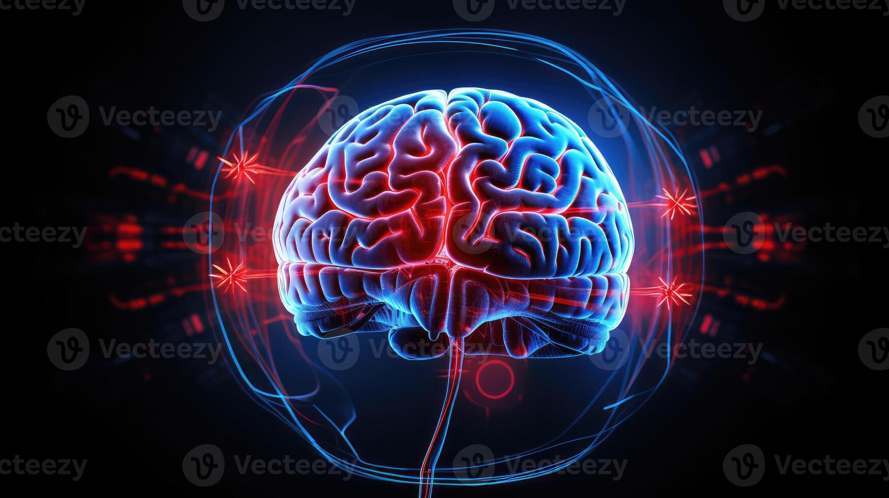 image brain red photo