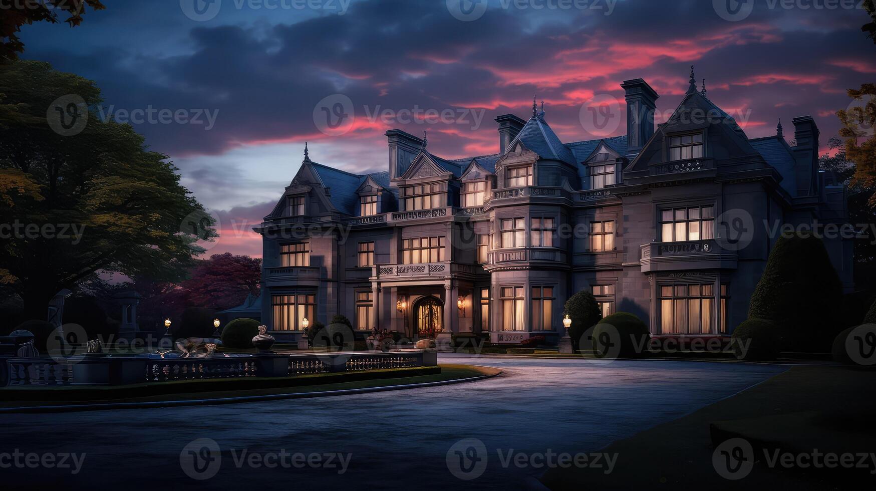 stely house at twilight photo