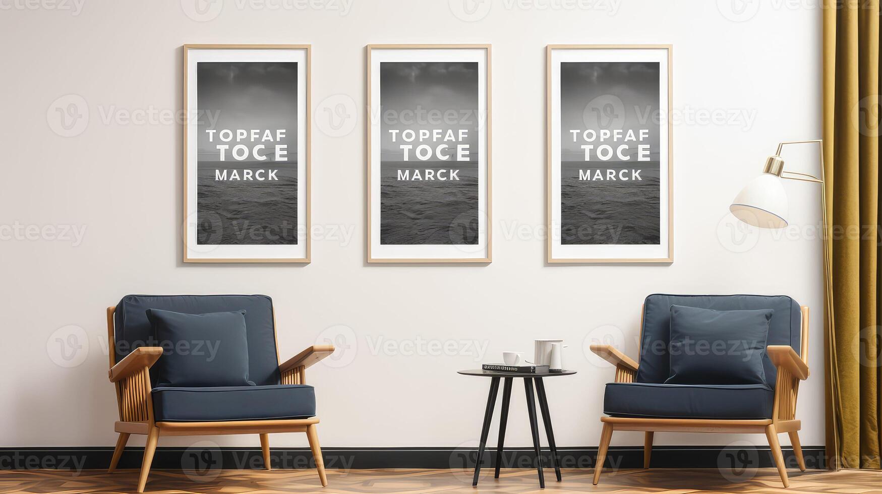 warm office wall mockup photo