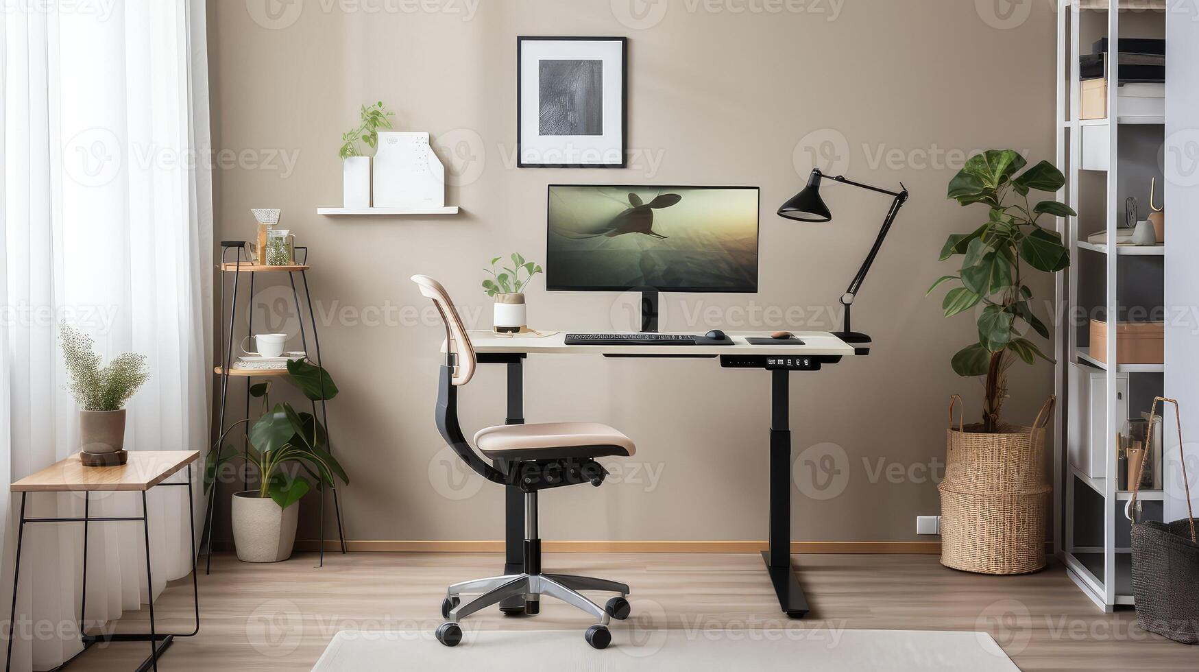 adjustable work form home desk photo