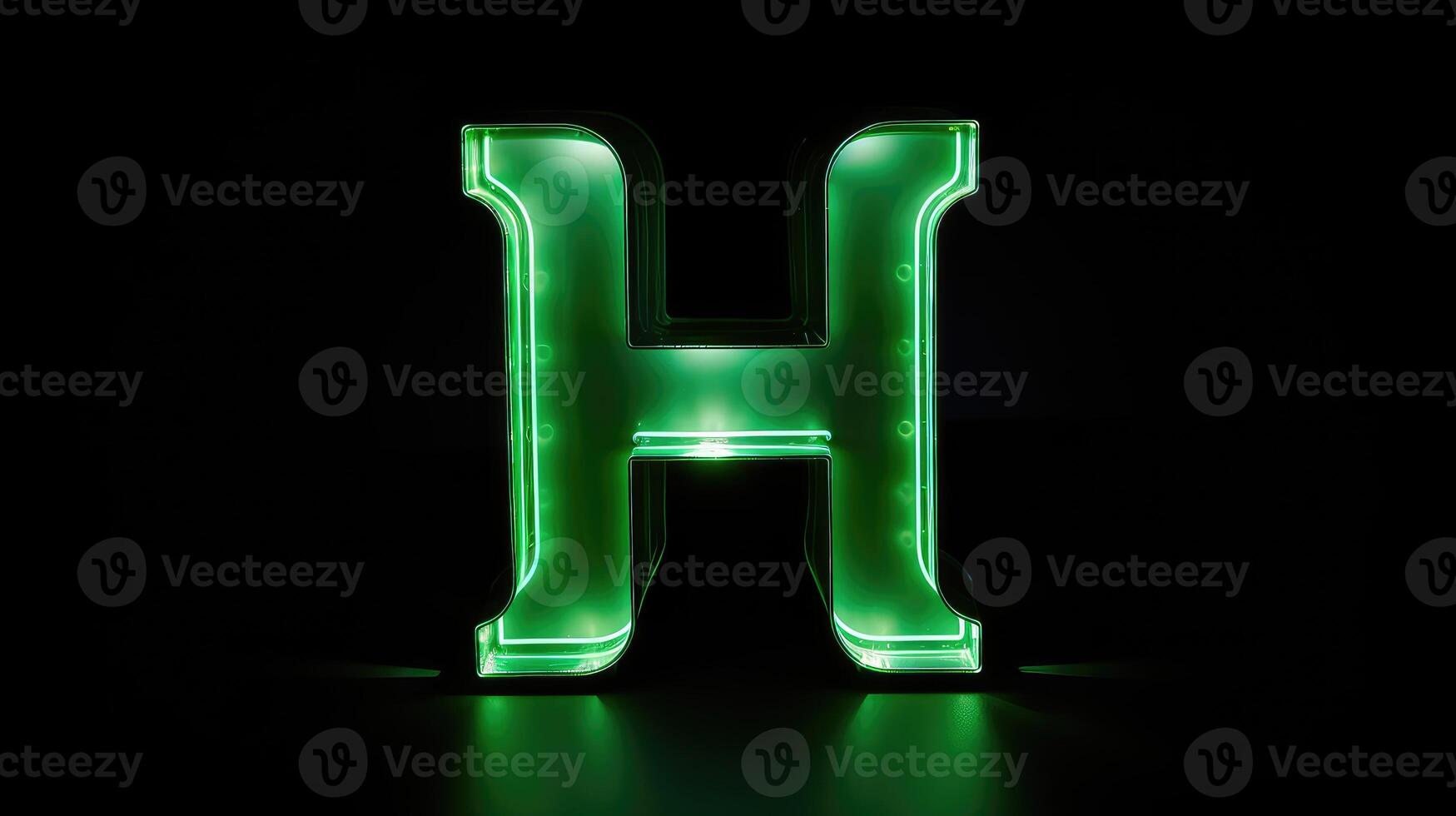 glow letter h green photo