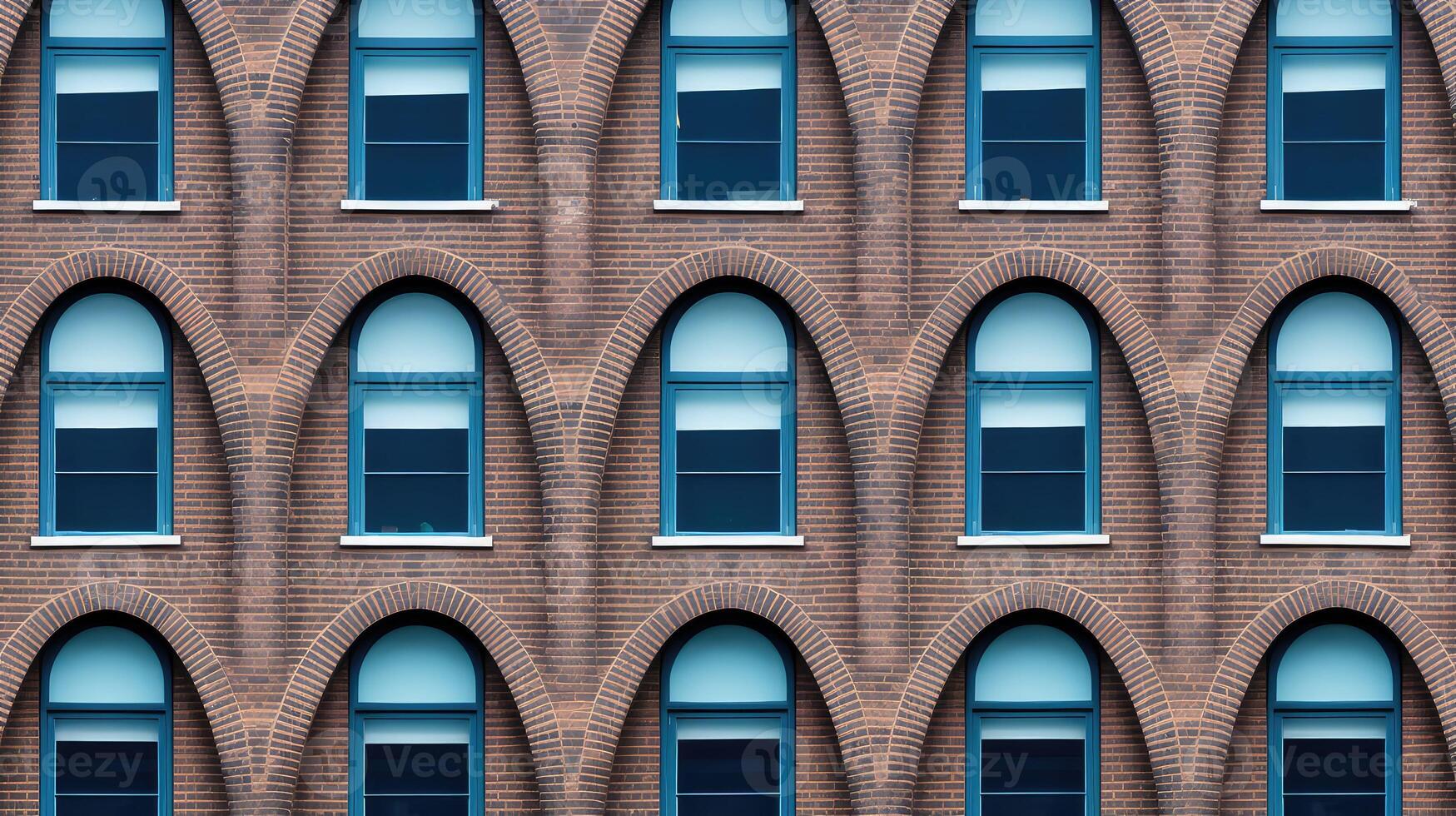 windows blue brick background photo