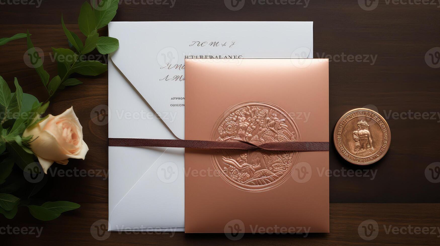envelopes rose gold invitation photo