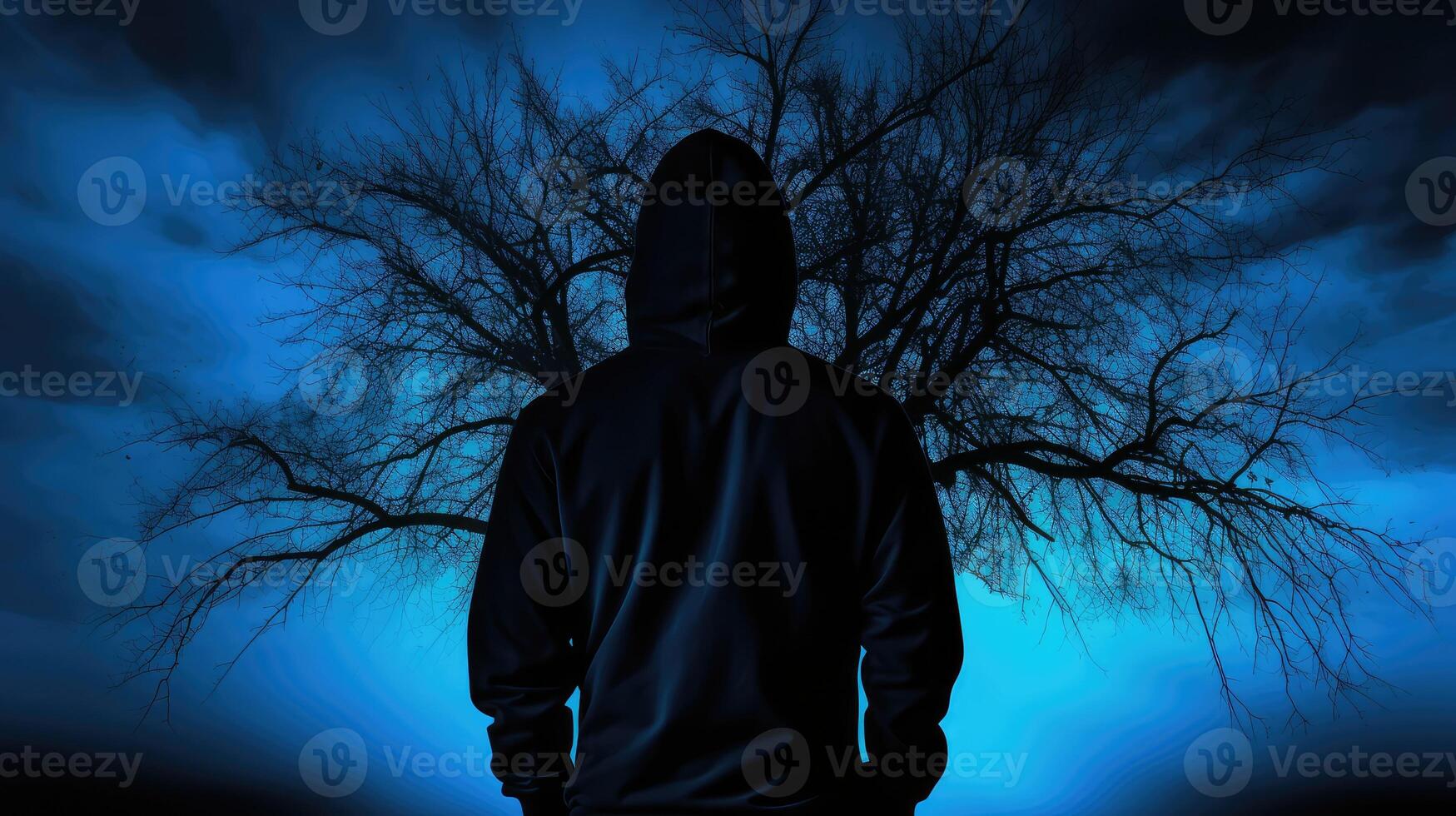 dramatic black hoodie template photo